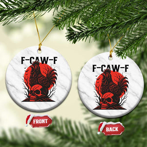 F Caw F Gothic Chicken Horror Ceramic Ornament Creepy Skull Rooster Halloween Dark Humor TS02 1pc White Marble Print Your Wear