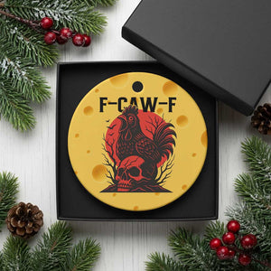 F Caw F Gothic Chicken Horror Ceramic Ornament Creepy Skull Rooster Halloween Dark Humor TS02 1pc Yellow Cheese Print Your Wear
