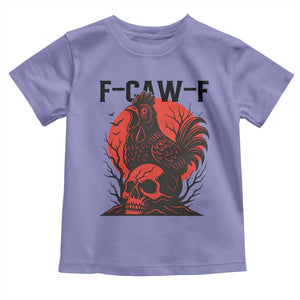 F Caw F Gothic Chicken Horror Toddler T Shirt Creepy Skull Rooster Halloween Dark Humor TS02 Violet Print Your Wear