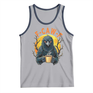 F Caw F Raven Coffee Tank Top Funny Halloween Sarcastic Gothic Bird with Attitude TS02 Athletic Heather Navy Print Your Wear