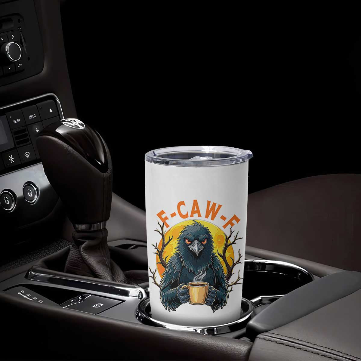 F Caw F Raven Coffee Tumbler Cup Funny Halloween Sarcastic Gothic Bird with Attitude TS02 Print Your Wear