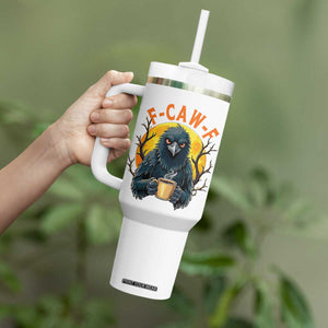 F Caw F Raven Coffee Tumbler With Handle Funny Halloween Sarcastic Gothic Bird with Attitude TS02 Print Your Wear