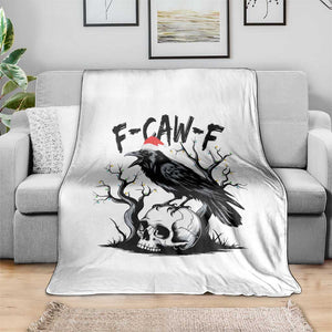 F Caw F Gothic Christmas Raven Throw Blanket With Skull Funny Dark Holiday Humor Spooky Season TS02 Print Your Wear