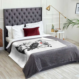 F Caw F Gothic Christmas Raven Throw Blanket With Skull Funny Dark Holiday Humor Spooky Season TS02 Print Your Wear