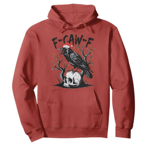 F Caw F Gothic Christmas Raven Hoodie With Skull Funny Dark Holiday Humor Spooky Season TS02 Red Print Your Wear