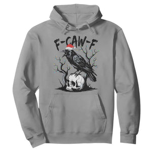 F Caw F Gothic Christmas Raven Hoodie With Skull Funny Dark Holiday Humor Spooky Season TS02 Sport Gray Print Your Wear