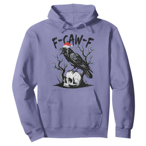 F Caw F Gothic Christmas Raven Hoodie With Skull Funny Dark Holiday Humor Spooky Season TS02 Violet Print Your Wear