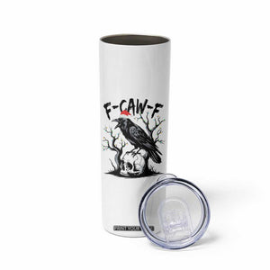 F Caw F Gothic Christmas Raven Skinny Tumbler With Skull Funny Dark Holiday Humor Spooky Season TS02 Print Your Wear