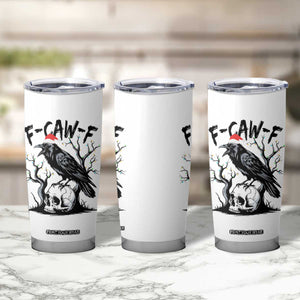 F Caw F Gothic Christmas Raven Tumbler Cup With Skull Funny Dark Holiday Humor Spooky Season TS02 Print Your Wear