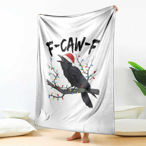 F Caw F Raven Christmas Throw Blanket Funny Dark Holiday Humor Spooky Season TS02 Print Your Wear