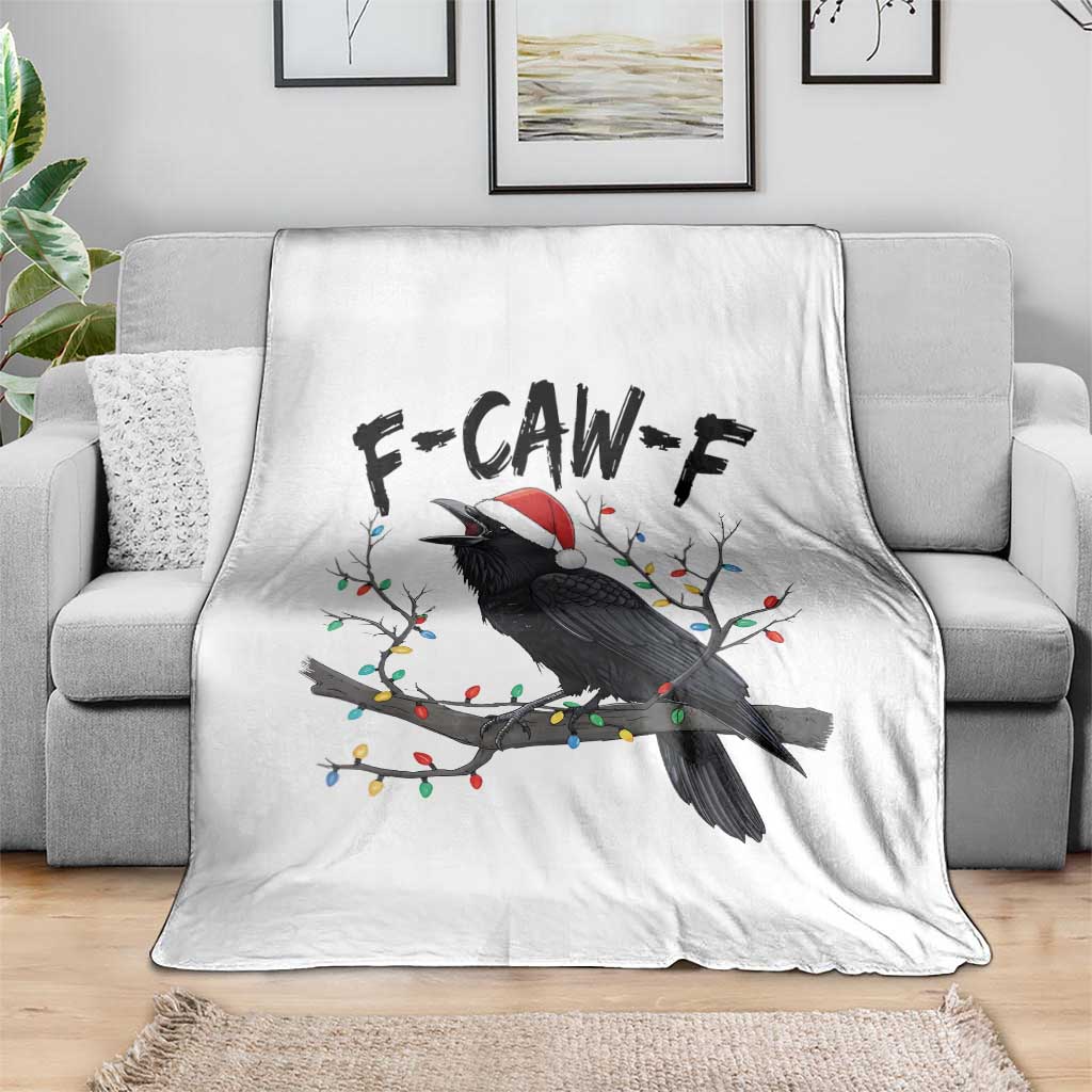 F Caw F Raven Christmas Throw Blanket Funny Dark Holiday Humor Spooky Season TS02 Print Your Wear