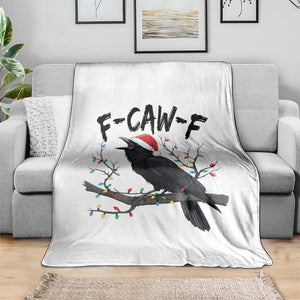 F Caw F Raven Christmas Throw Blanket Funny Dark Holiday Humor Spooky Season TS02 Print Your Wear
