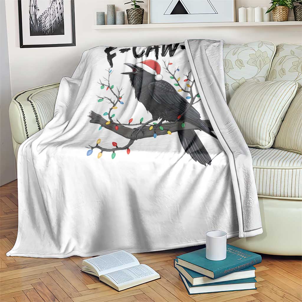 F Caw F Raven Christmas Throw Blanket Funny Dark Holiday Humor Spooky Season TS02 Print Your Wear