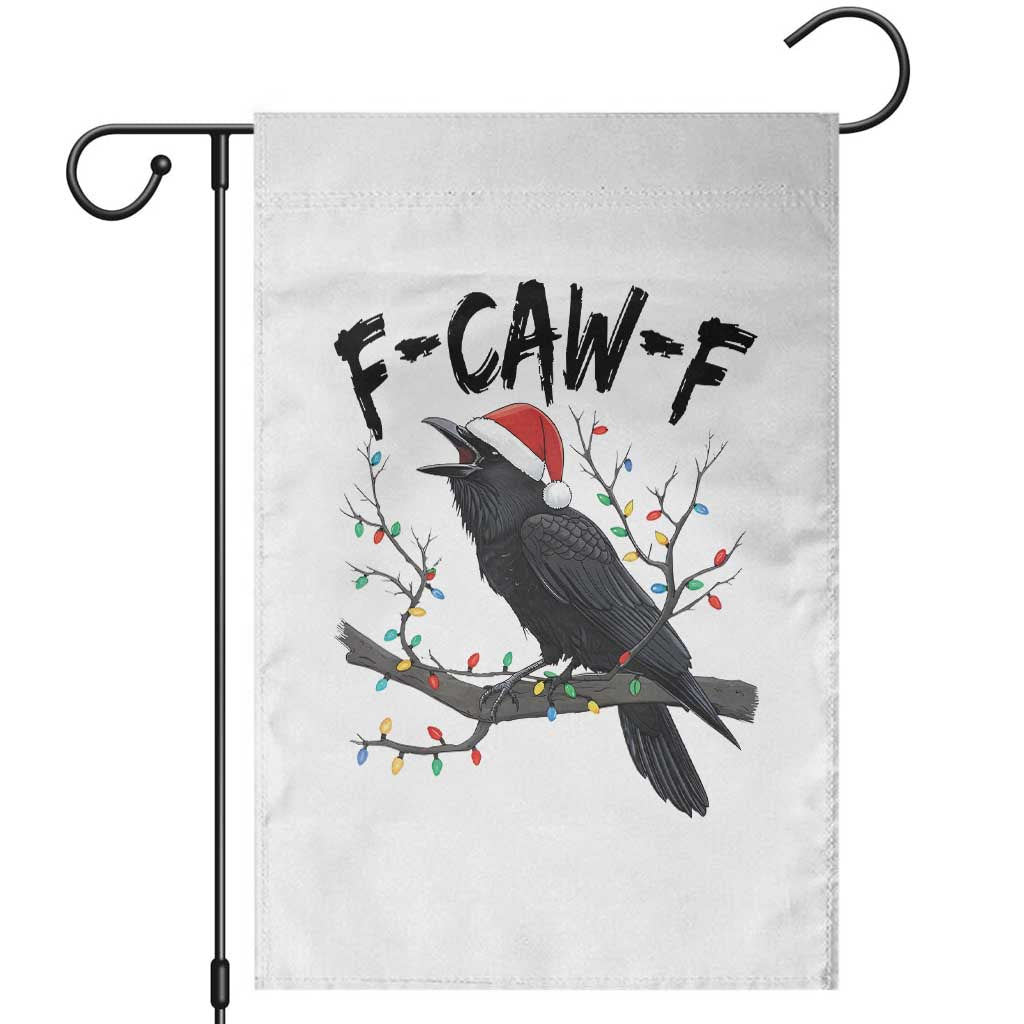 F Caw F Raven Christmas Garden Flag Funny Dark Holiday Humor Spooky Season TS02 White Print Your Wear