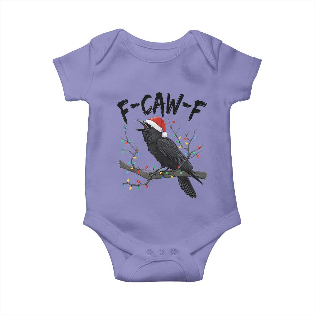 F Caw F Raven Christmas Baby Onesie Funny Dark Holiday Humor Spooky Season TS02 Violet Print Your Wear
