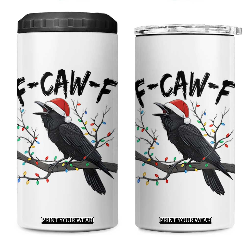 F Caw F Raven Christmas 4 in 1 Can Cooler Tumbler Funny Dark Holiday Humor Spooky Season TS02 One Size: 16 oz White Print Your Wear