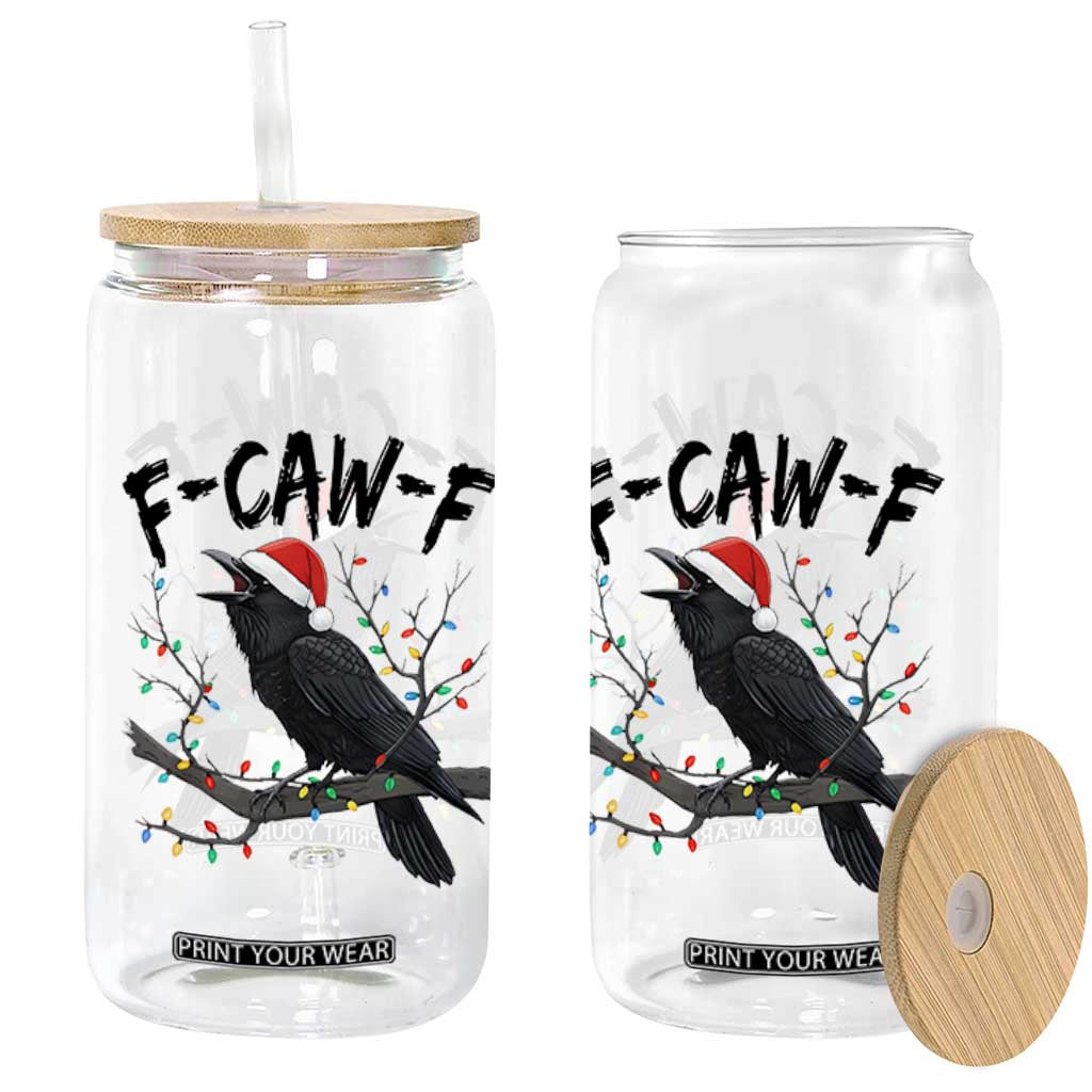 F Caw F Raven Christmas Glass Can Funny Dark Holiday Humor Spooky Season TS02 Print Your Wear