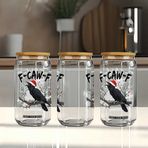 F Caw F Raven Christmas Glass Can Funny Dark Holiday Humor Spooky Season TS02 Print Your Wear