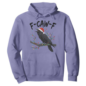 F Caw F Raven Christmas Hoodie Funny Dark Holiday Humor Spooky Season TS02 Violet Print Your Wear