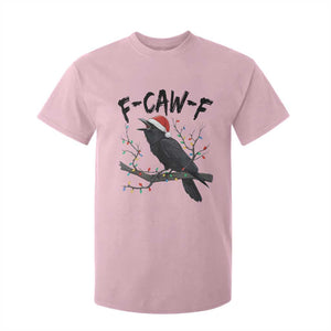 F Caw F Raven Christmas T Shirt For Kid Funny Dark Holiday Humor Spooky Season TS02 Light Pink Print Your Wear