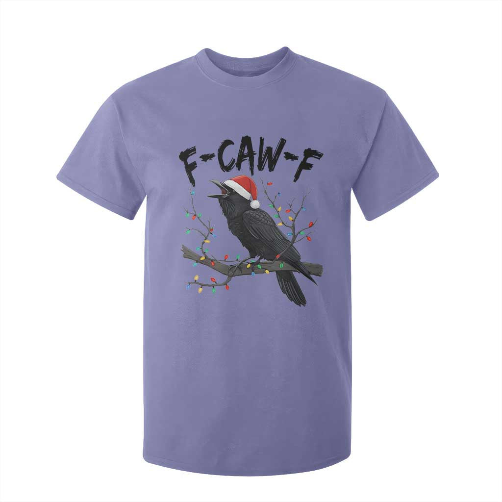 F Caw F Raven Christmas T Shirt For Kid Funny Dark Holiday Humor Spooky Season TS02 Violet Print Your Wear