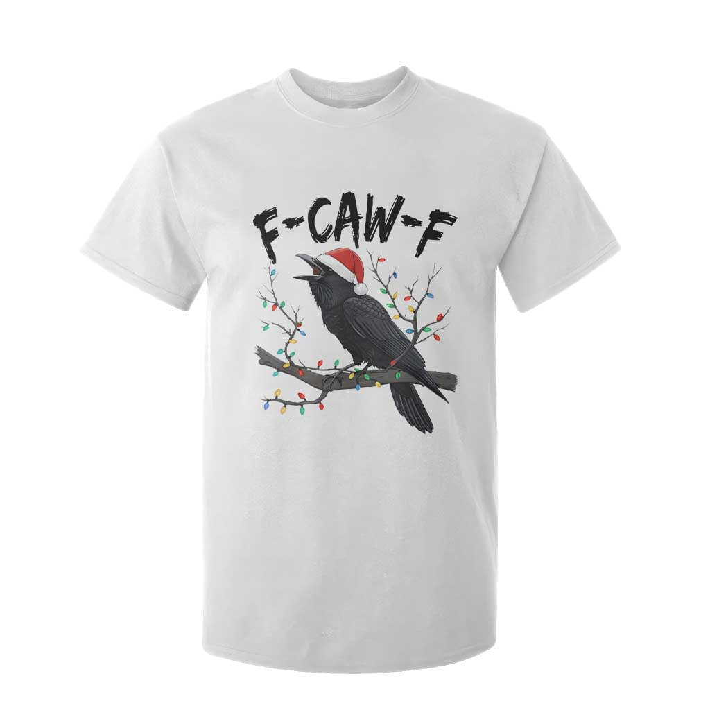 F Caw F Raven Christmas T Shirt For Kid Funny Dark Holiday Humor Spooky Season TS02 White Print Your Wear