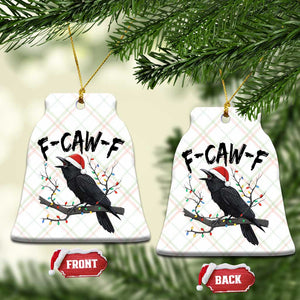 F Caw F Raven Xmas Ceramic Ornament Funny Dark Holiday Humor Spooky Season TS02 Print Your Wear
