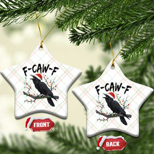 F Caw F Raven Xmas Ceramic Ornament Funny Dark Holiday Humor Spooky Season TS02 Print Your Wear