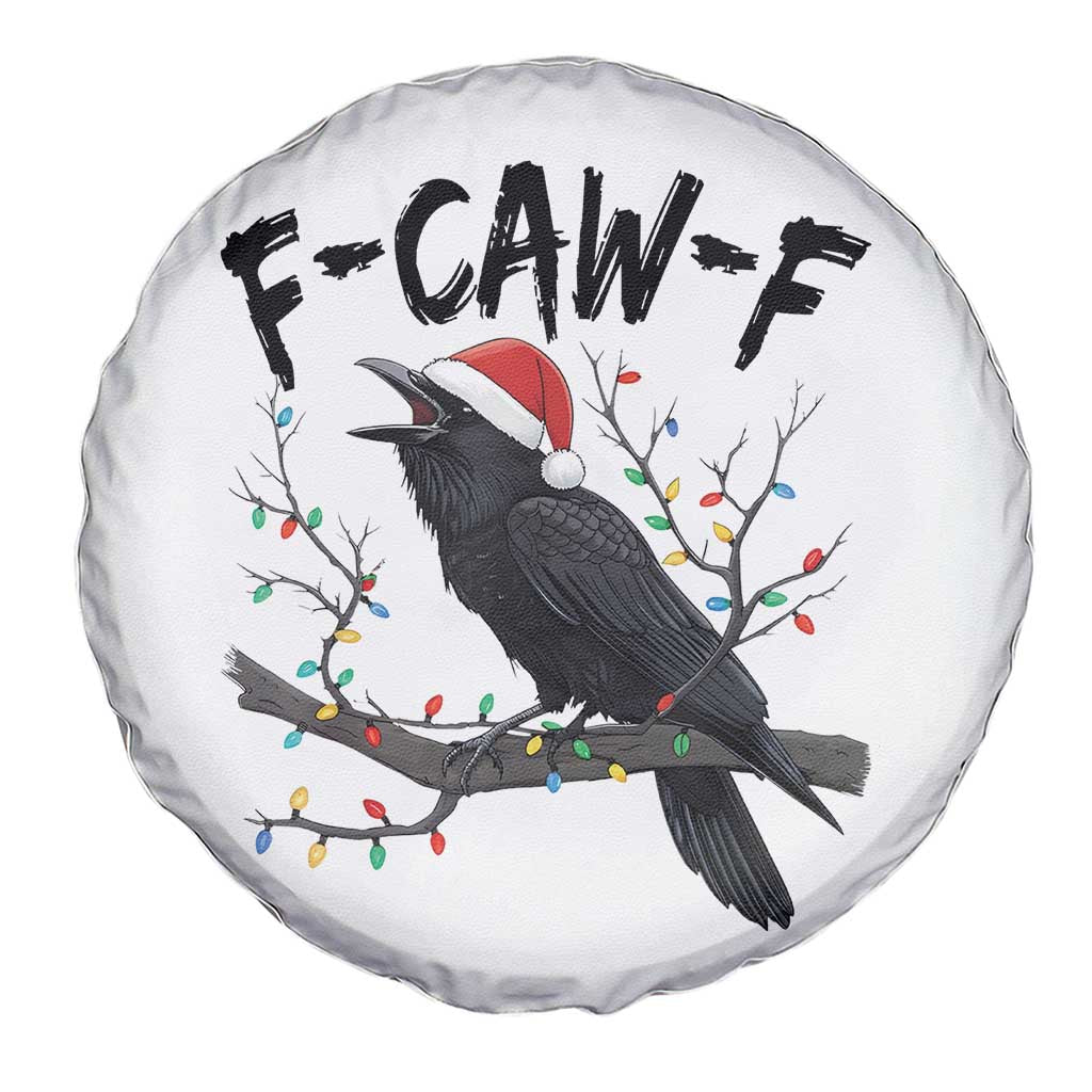 F Caw F Raven Christmas Spare Tire Cover Funny Dark Holiday Humor Spooky Season TS02 Print Your Wear