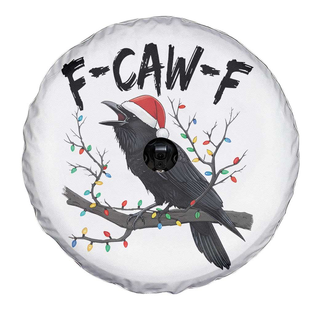 F Caw F Raven Christmas Spare Tire Cover Funny Dark Holiday Humor Spooky Season TS02 Print Your Wear