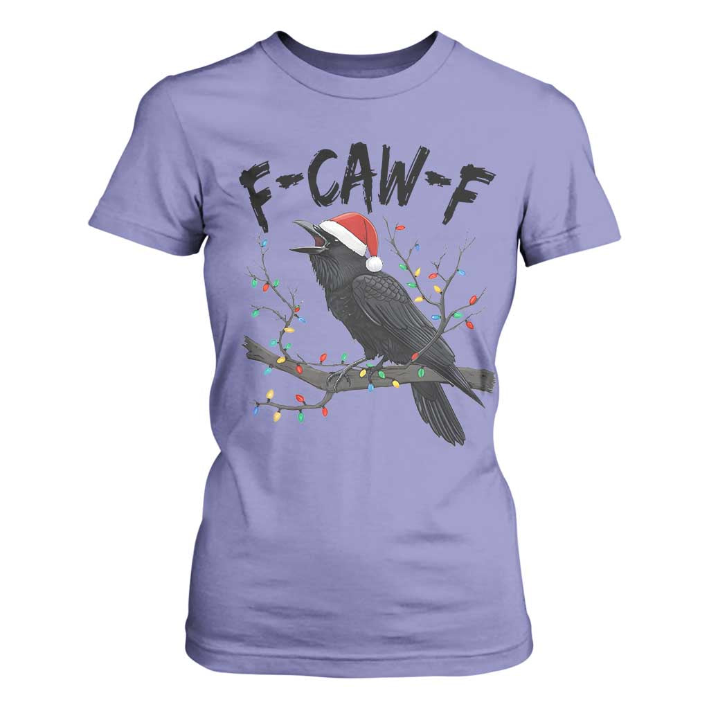 F Caw F Raven Christmas T Shirt For Women Funny Dark Holiday Humor Spooky Season TS02 Violet Print Your Wear