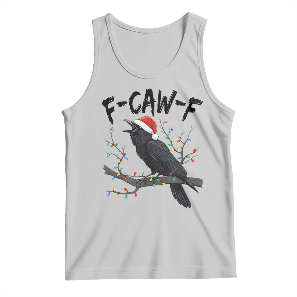 F Caw F Raven Christmas Tank Top Funny Dark Holiday Humor Spooky Season TS02 Ash Print Your Wear