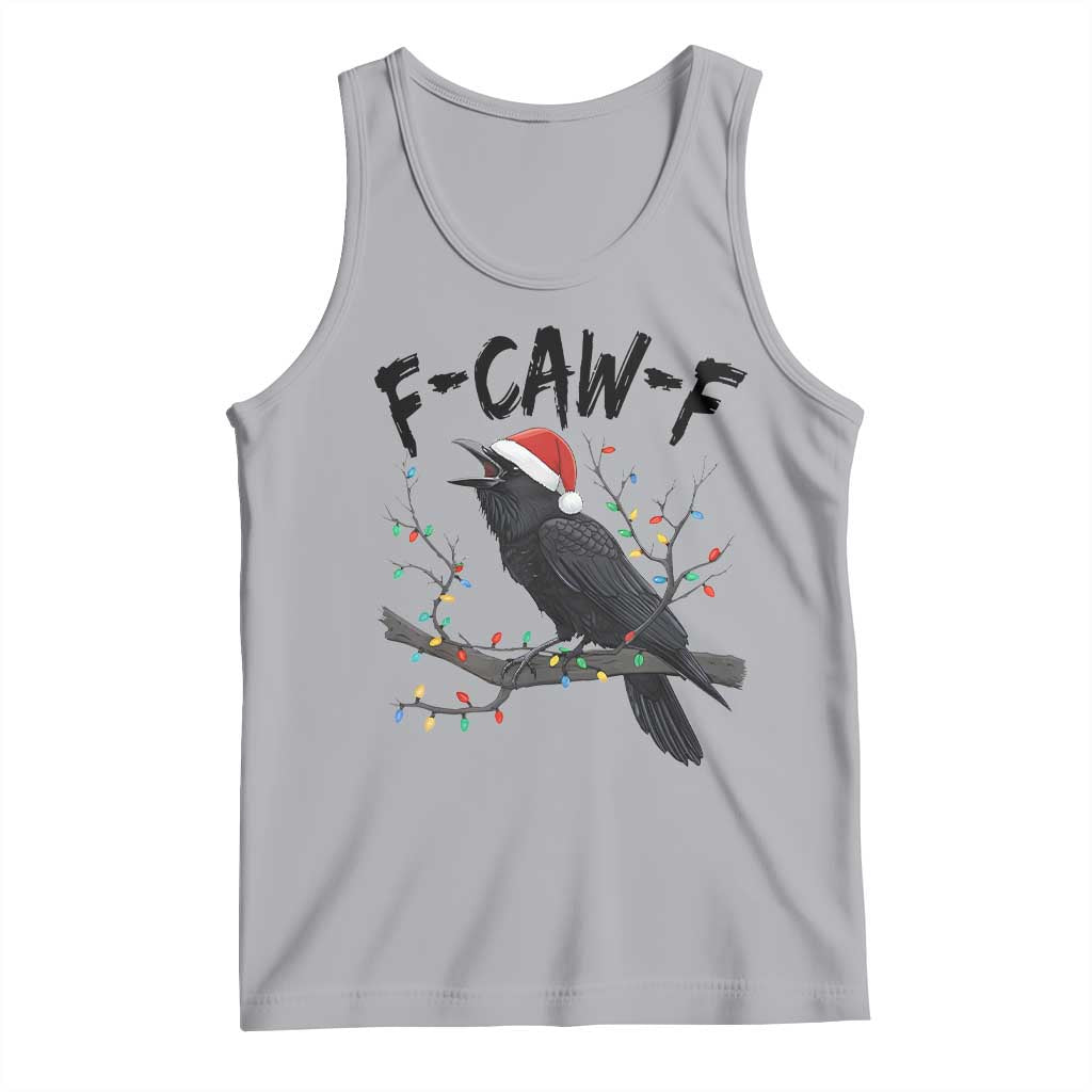 F Caw F Raven Christmas Tank Top Funny Dark Holiday Humor Spooky Season TS02 Athletic Heather Print Your Wear