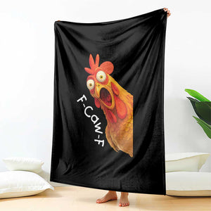 Funny F Caw F Surprise Chicken Meme Throw Blanket Hilarious Shocked Bird Graphic for Comedy Lovers TS02 Print Your Wear