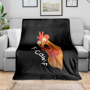 Funny F Caw F Surprise Chicken Meme Throw Blanket Hilarious Shocked Bird Graphic for Comedy Lovers TS02 Print Your Wear