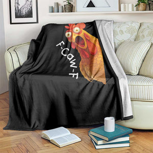 Funny F Caw F Surprise Chicken Meme Throw Blanket Hilarious Shocked Bird Graphic for Comedy Lovers TS02 Print Your Wear