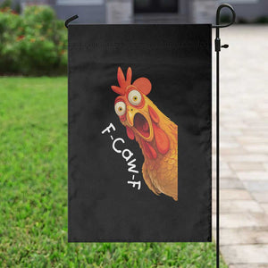 Funny F Caw F Surprise Chicken Meme Garden Flag Hilarious Shocked Bird Graphic for Comedy Lovers TS02 Print Your Wear