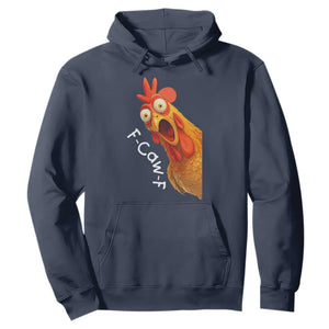 Funny F Caw F Surprise Chicken Meme Hoodie Hilarious Shocked Bird Graphic for Comedy Lovers TS02 Navy Print Your Wear