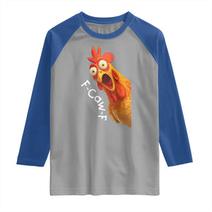 Funny F Caw F Surprise Chicken Meme Raglan Shirt Hilarious Shocked Bird Graphic for Comedy Lovers TS02 Sport Gray Royal Print Your Wear