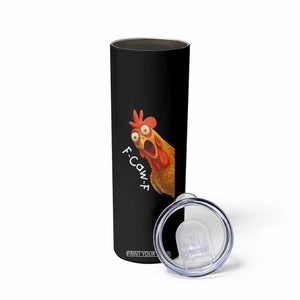 Funny F Caw F Surprise Chicken Meme Skinny Tumbler Hilarious Shocked Bird Graphic for Comedy Lovers TS02 Print Your Wear