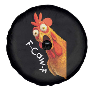 Funny F Caw F Surprise Chicken Meme Spare Tire Cover Hilarious Shocked Bird Graphic for Comedy Lovers TS02 Print Your Wear