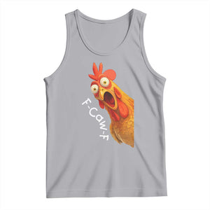 Funny F Caw F Surprise Chicken Meme Tank Top Hilarious Shocked Bird Graphic for Comedy Lovers TS02 Athletic Heather Print Your Wear