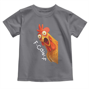 Funny F Caw F Surprise Chicken Meme Toddler T Shirt Hilarious Shocked Bird Graphic for Comedy Lovers TS02 Charcoal Print Your Wear