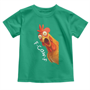 Funny F Caw F Surprise Chicken Meme Toddler T Shirt Hilarious Shocked Bird Graphic for Comedy Lovers TS02 Irish Green Print Your Wear