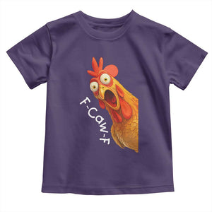 Funny F Caw F Surprise Chicken Meme Toddler T Shirt Hilarious Shocked Bird Graphic for Comedy Lovers TS02 Purple Print Your Wear