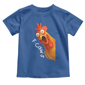 Funny F Caw F Surprise Chicken Meme Toddler T Shirt Hilarious Shocked Bird Graphic for Comedy Lovers TS02 Royal Blue Print Your Wear