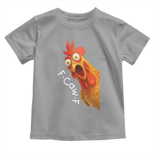 Funny F Caw F Surprise Chicken Meme Toddler T Shirt Hilarious Shocked Bird Graphic for Comedy Lovers TS02 Sport Gray Print Your Wear