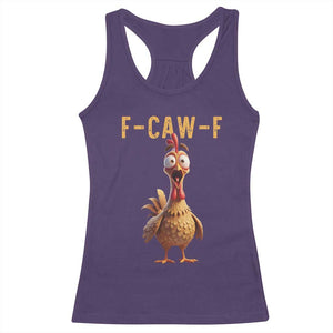 F Caw F Classic Chicken Scream Racerback Tank Top Poultry Joke Farm Life Humor TS02 Purple Print Your Wear