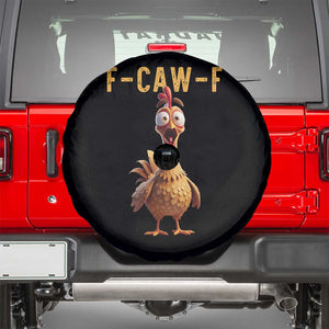 F Caw F Classic Chicken Scream Spare Tire Cover Poultry Joke Farm Life Humor TS02 Black Print Your Wear