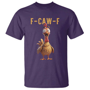 F Caw F Classic Chicken Scream T Shirt - Poultry Joke Farm Life Humor Tee TS02 Purple Print Your Wear